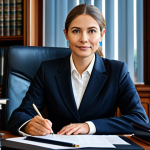 Legal Professional in an Office**

A competent lawyer in a modern office setting, fully clothed in a professional business suit. The background includes law books and a computer screen displaying legal documents. Focus on conveying trustworthiness and expertise. Safe for work, appropriate content, perfect anatomy, natural proportions, professional, modest, family-friendly.

**