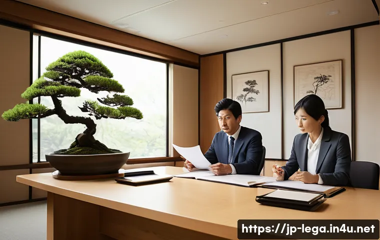 법무사로서 회생 업무 사례 - A professional consultation scene in a modern Japanese office, featuring a calm and approachable fin...